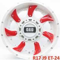 литые диски Литые диски GRID GD1 R белый + красные вставки