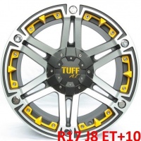 стальные диски Стальные диски TUFF T-01 чёрный + полированные спицы + жёлтые вставки