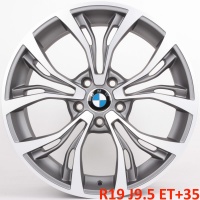 литые диски Литые диски Диск BMW Разноширокие BMW  R18 J8/9 ET+33/+33 5x120 графит + полированные спицы (A)