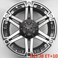 стальные диски Стальные диски TUFF T-01 чёрный + полированные спицы + хром вставки