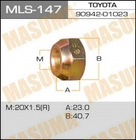 Гайка для грузовика 20*1,5R высота 23мм, ключ 41мм, открытая, Toyota Dyna Coaster RH Арт. MLS-147